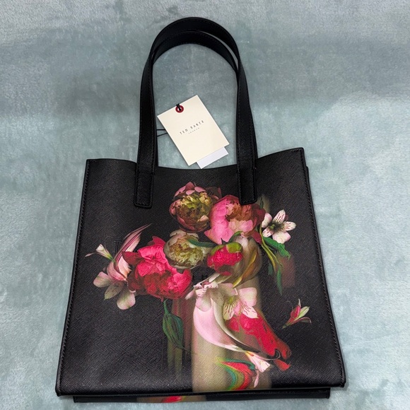 Ted Baker Black Floral Tote Bag - Picture 13 of 13